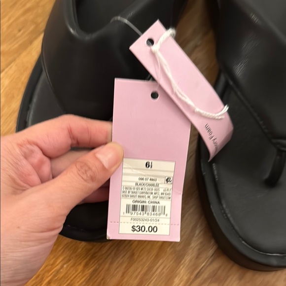 Black Platform Flip Flops - Picture 3 of 3